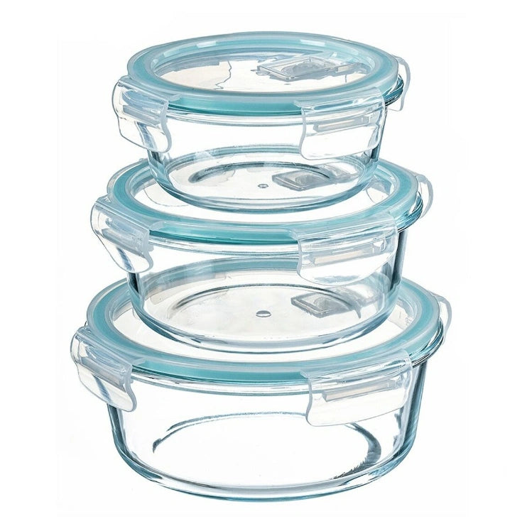 Aaponminimarket Set of Stackable Hermetically-sealed Kitchen Containers Kozina Circular 3 Pieces