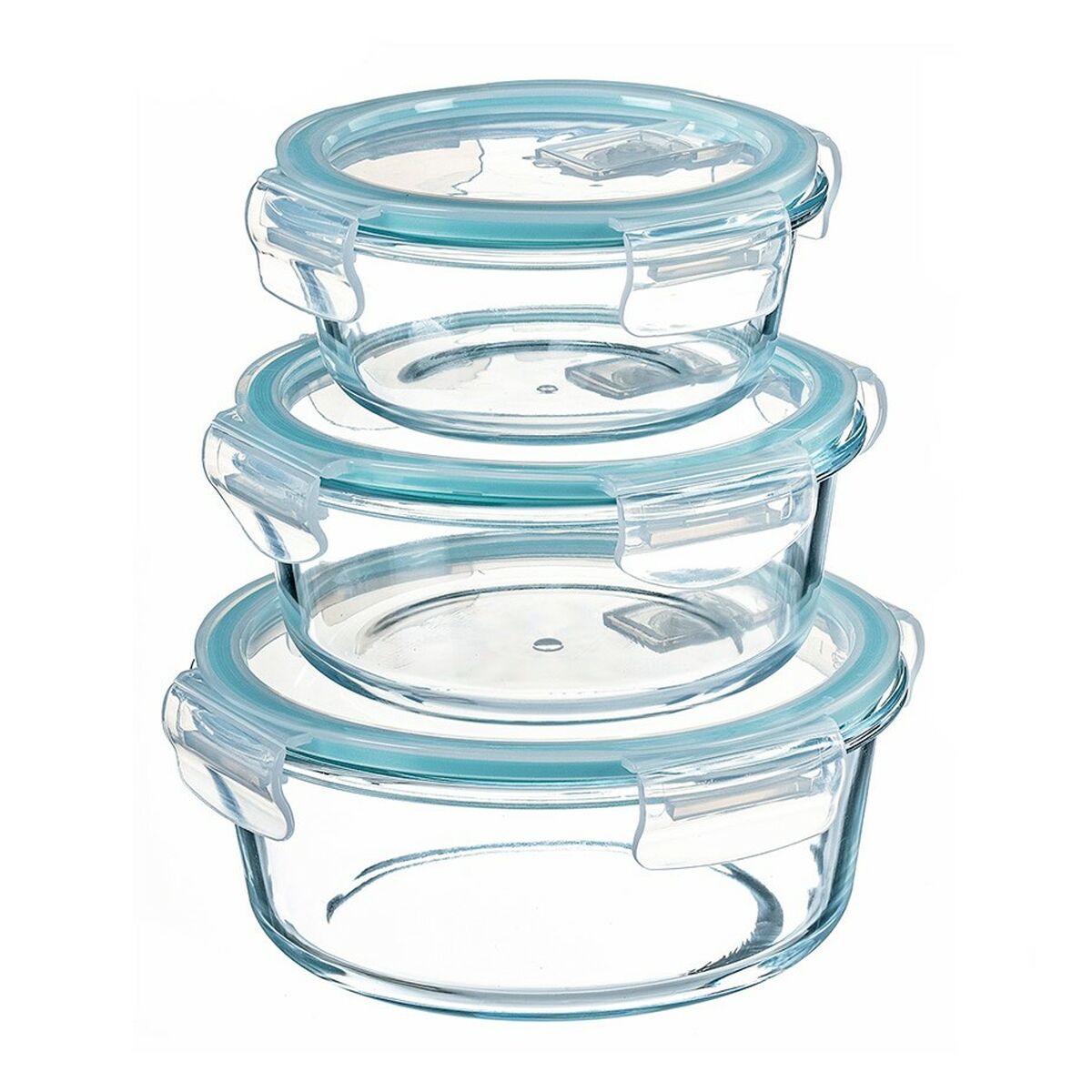 Set of Stackable Hermetically-sealed Kitchen Containers Kozina Circular 3 Pieces-1