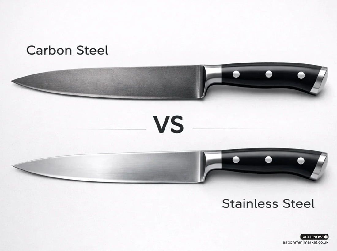 Aapon Mini Market Carbon Steel vs Stainless Steel Knives
