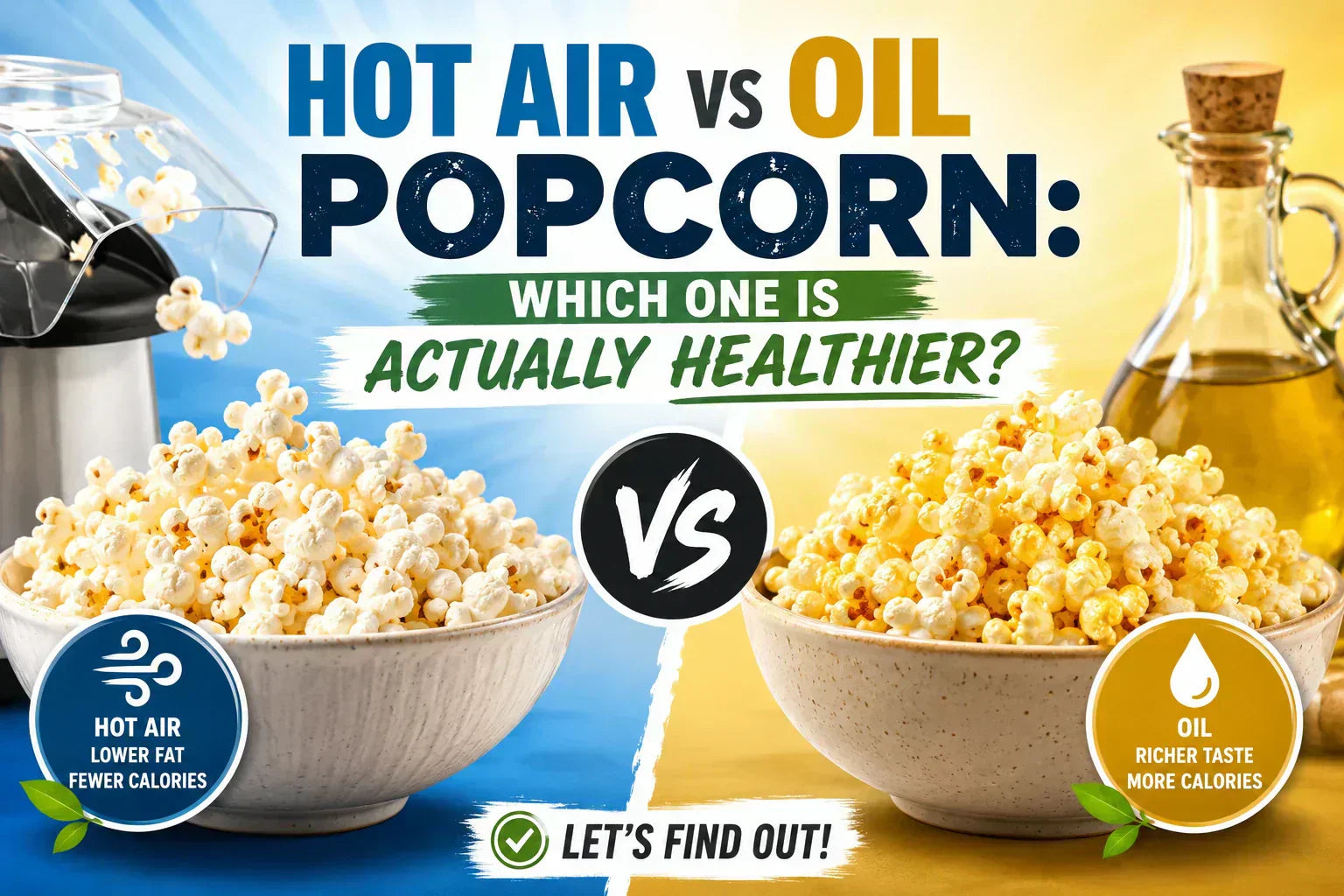 Hot Air vs Oil Popcorn