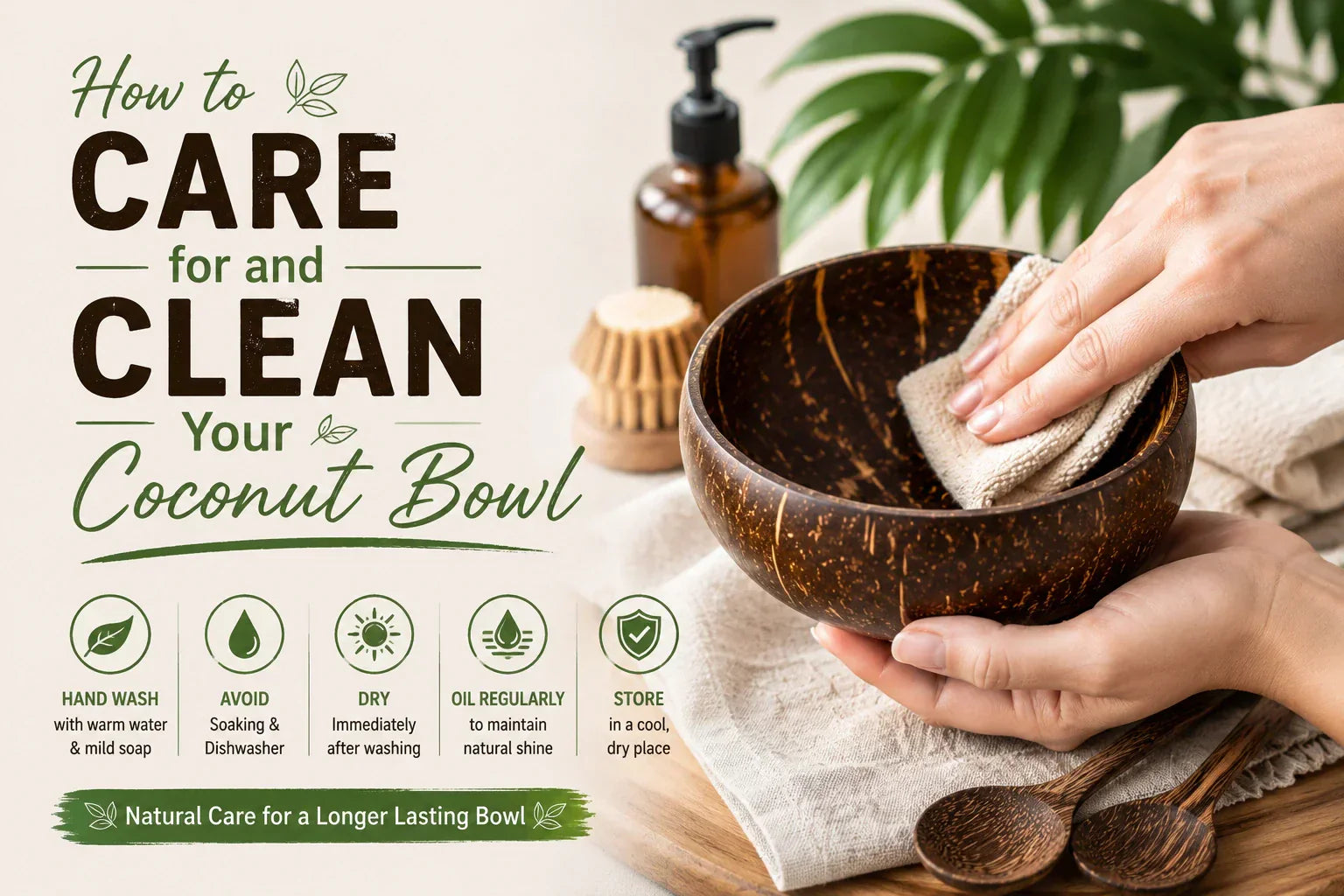 How to Care for and Clean Your Coconut Bowl