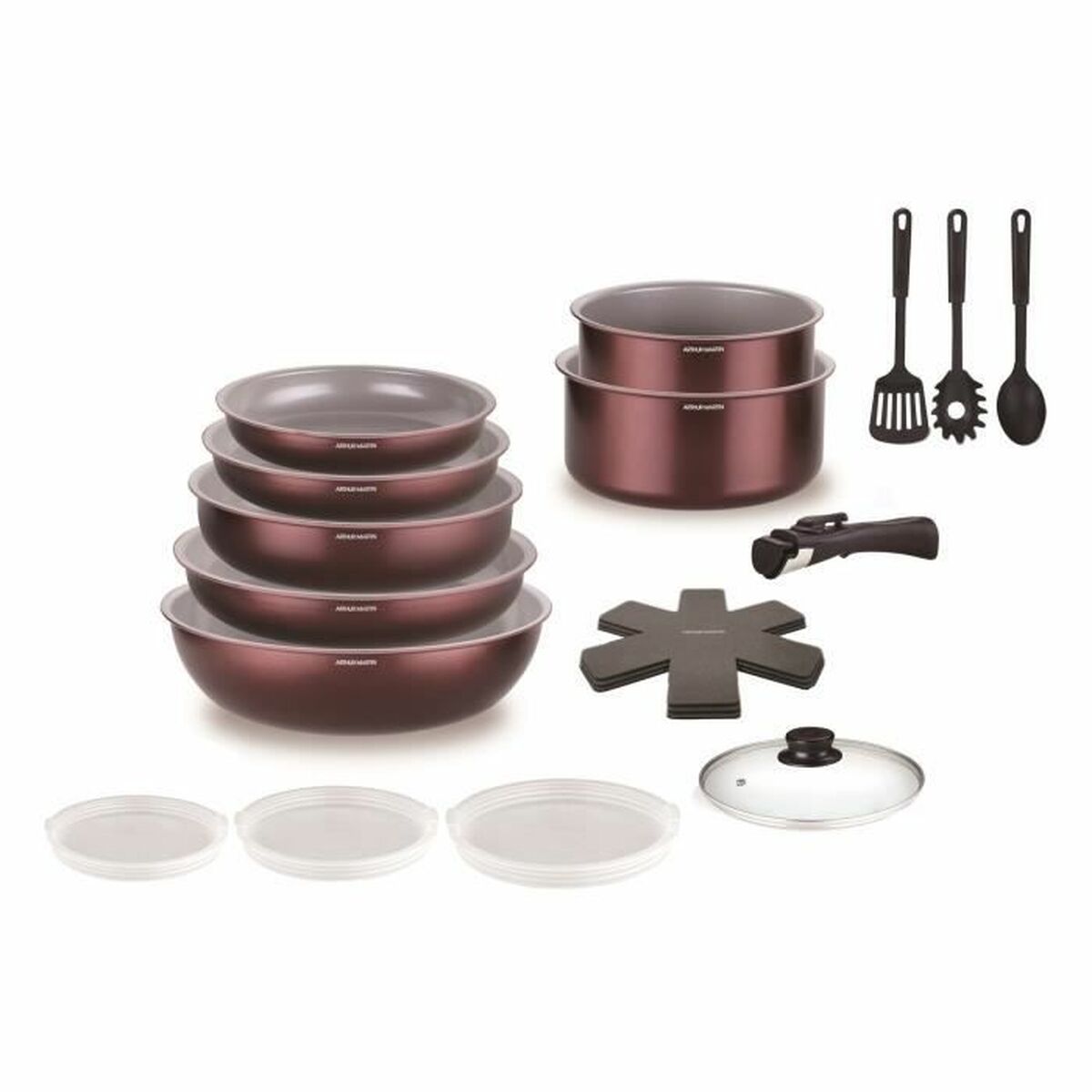 Aapon mini market - Arthur Martin AM2503 Maroon Cookware