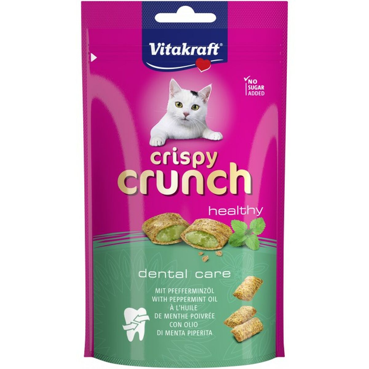 Snack for Cats Vitakraft CRISPY CRUNCH Mint Meat Birds 60 g-0