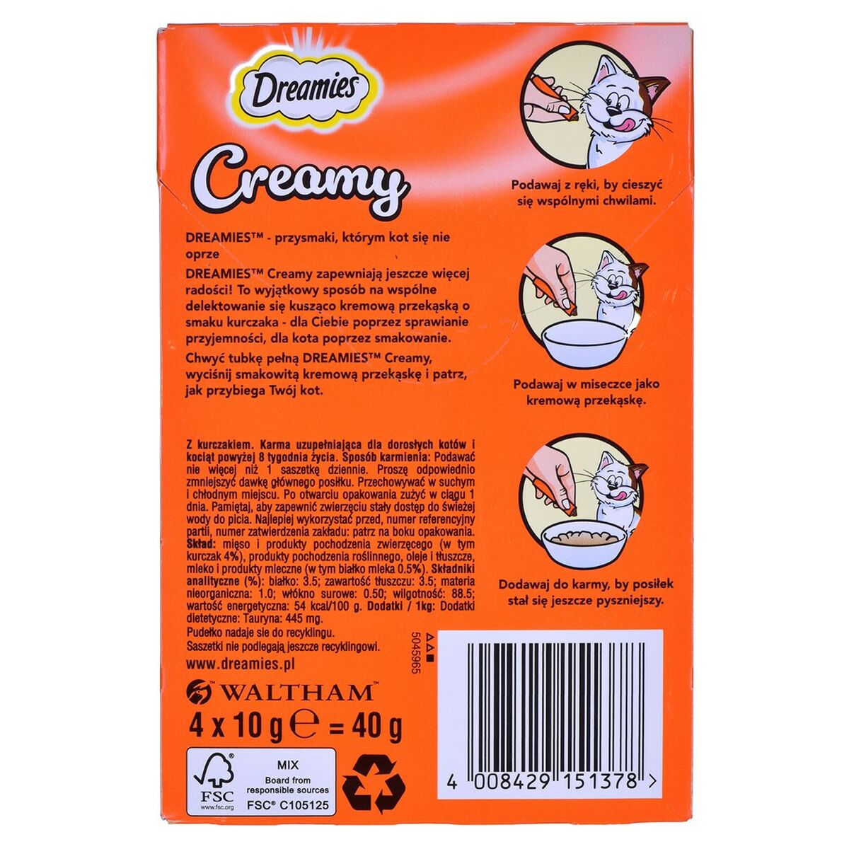 Snack for Cats Dreamies Creamy 4 x 10 g Chicken-1