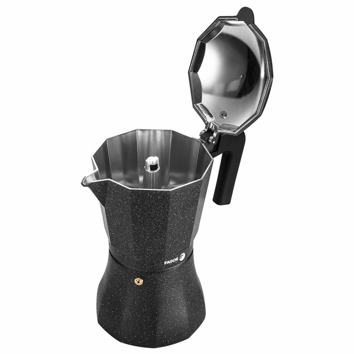 Italian Coffee Pot Fagor TIRAMISU 6 Black Aluminium-16