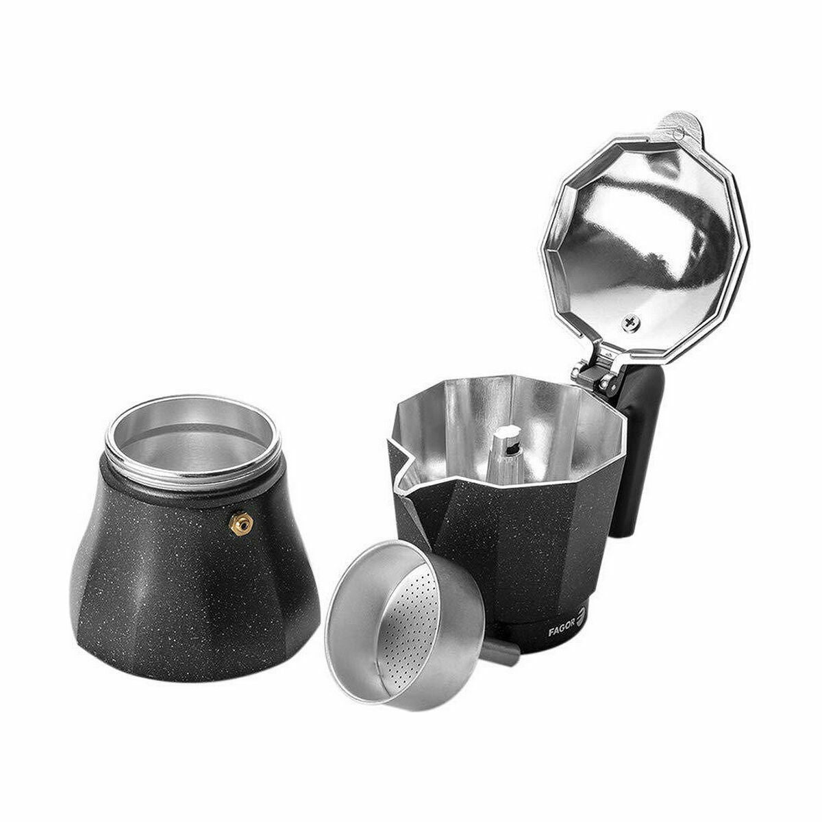 Italian Coffee Pot Fagor TIRAMISU 6 Black Aluminium-23