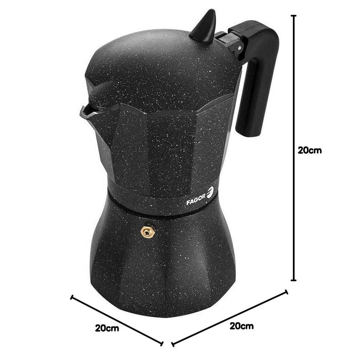 Italian Coffee Pot Fagor TIRAMISU 6 Black Aluminium-7