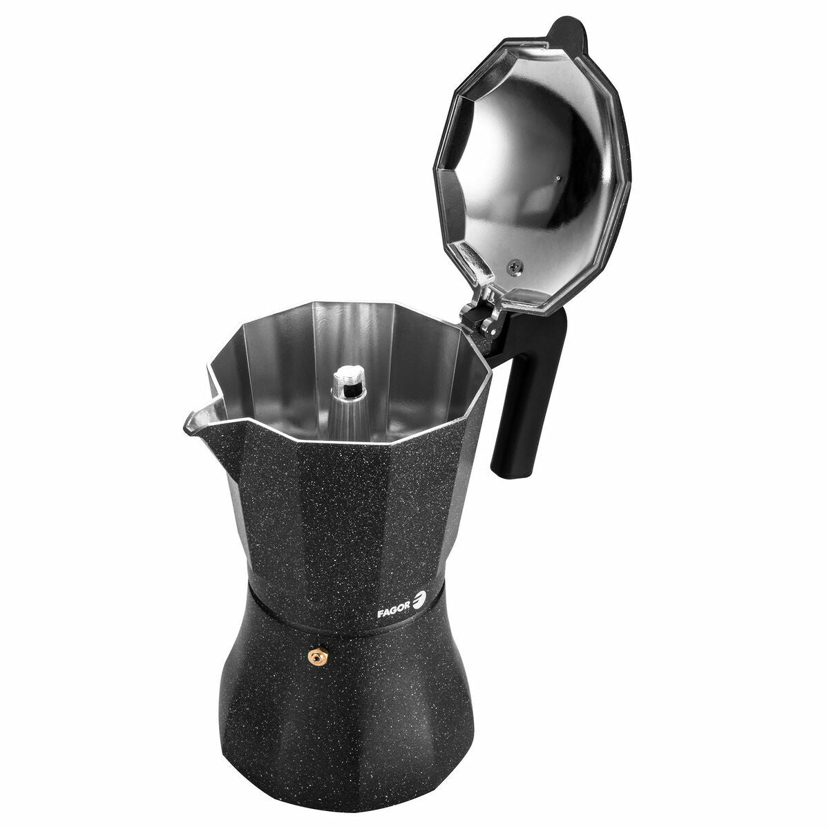 Italian Coffee Pot Fagor TIRAMISU 6 Black Aluminium-20