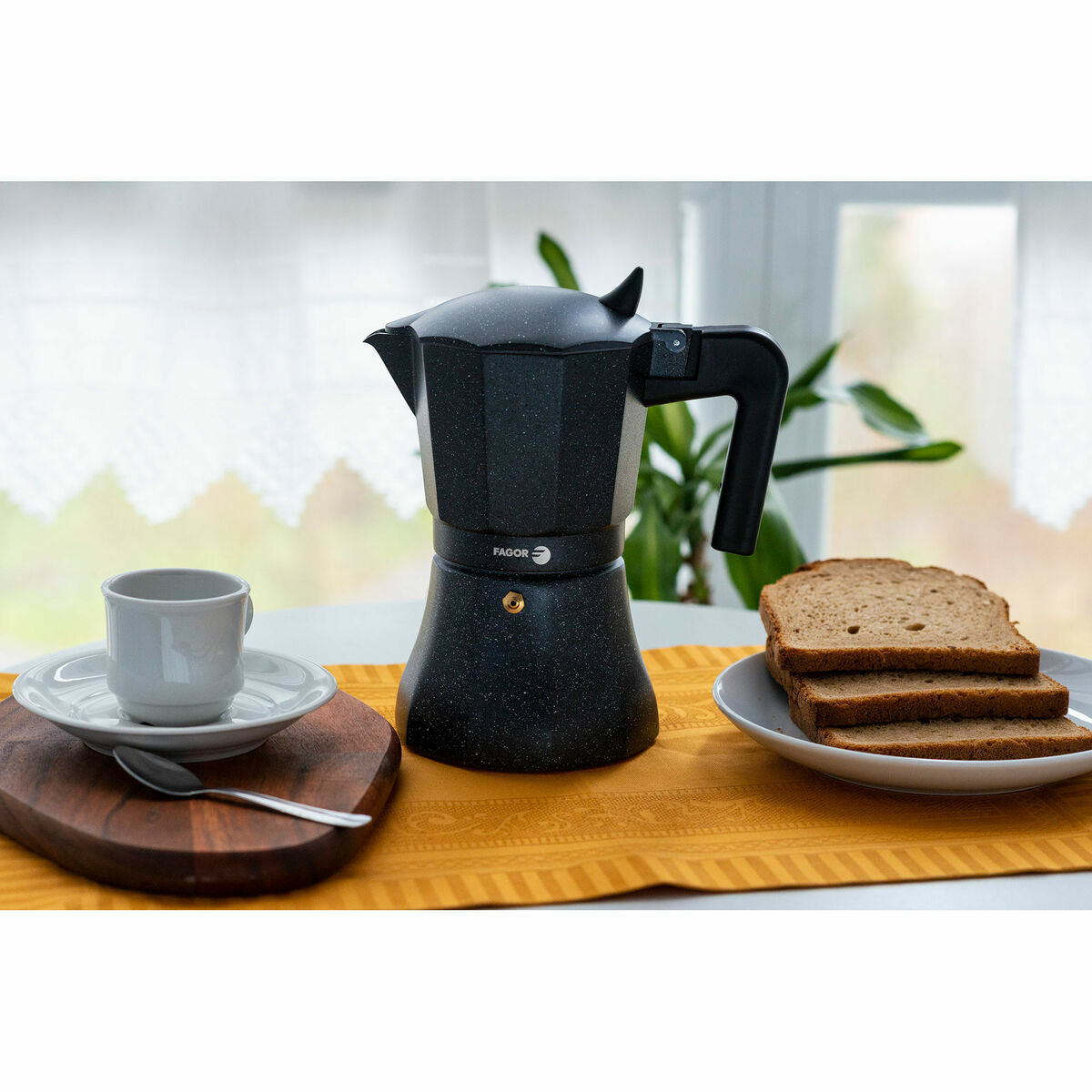 Italian Coffee Pot Fagor TIRAMISU 6 Black Aluminium-19