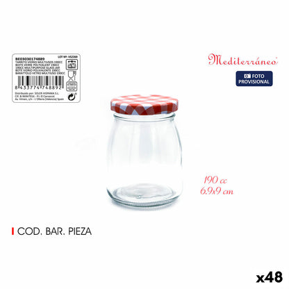 Glass Jar Mediterraneo Multi-use 190 ml Glass (48 Units)-0