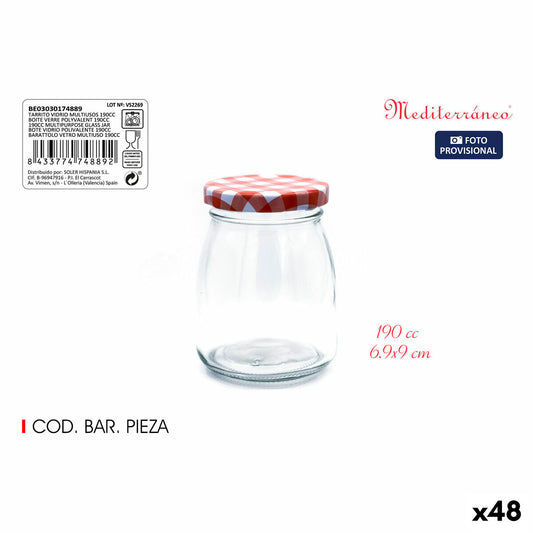 Glass Jar Mediterraneo Multi-use 190 ml Glass (48 Units)-0