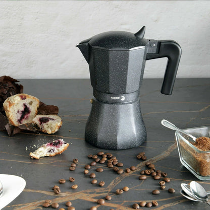 Aaponminimarket Italian Coffee Pot Fagor TIRAMISU 6 Black Aluminium