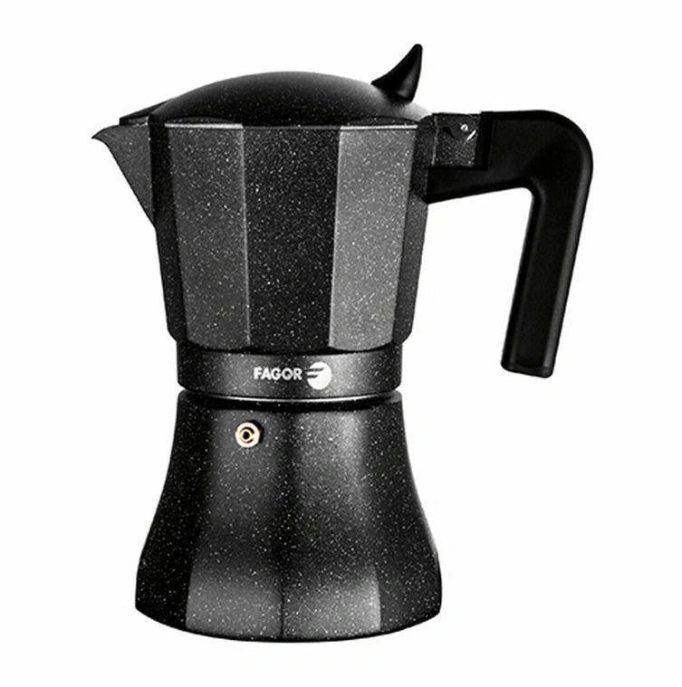 Aaponminimarket Italian Coffee Pot Fagor TIRAMISU 6 Black Aluminium