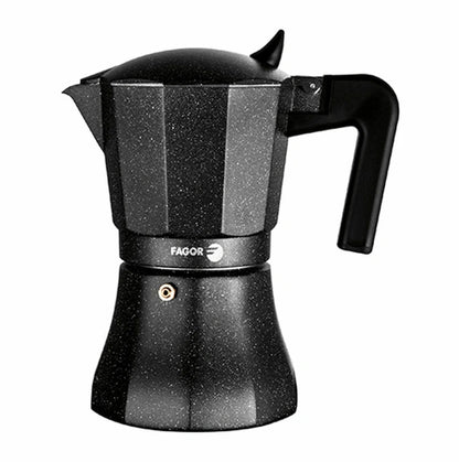 Aaponminimarket Italian Coffee Pot Fagor TIRAMISU 6 Black Aluminium