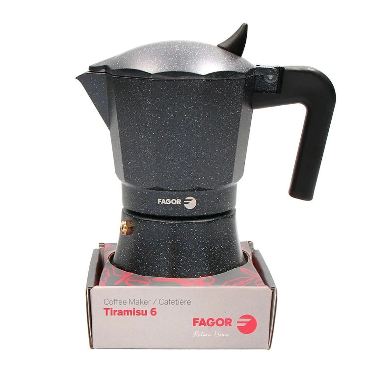 Aaponminimarket Italian Coffee Pot Fagor TIRAMISU 6 Black Aluminium
