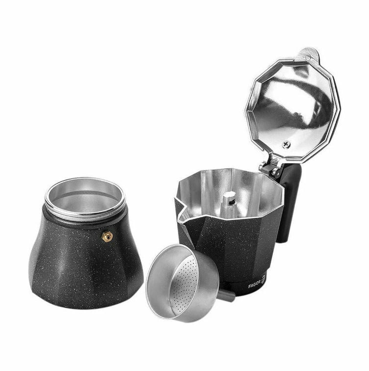 Aaponminimarket Italian Coffee Pot Fagor TIRAMISU 6 Black Aluminium