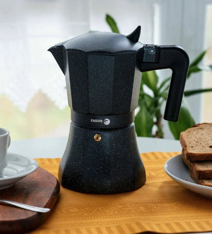 Aaponminimarket Italian Coffee Pot Fagor TIRAMISU 6 Black Aluminium