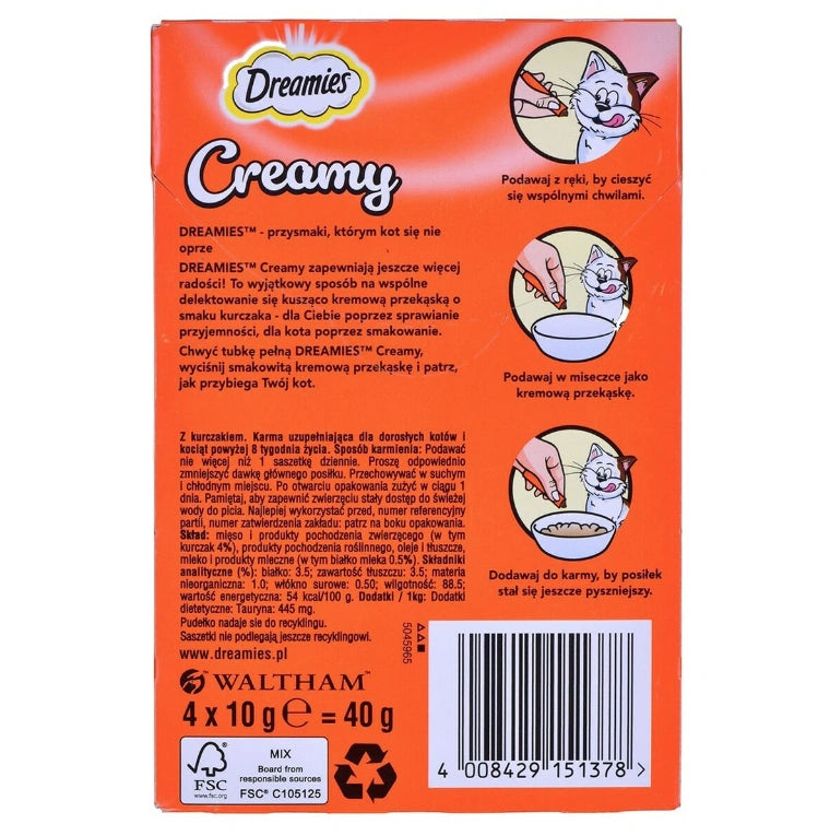 Aaponminimarket Snack for Cats Dreamies Creamy 4 x 10 g Chicken