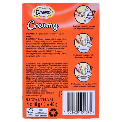 Aaponminimarket Snack for Cats Dreamies Creamy 4 x 10 g Chicken