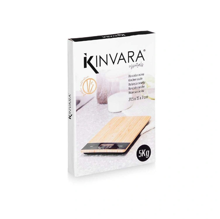 Aaponminimarket Digital Kitchen Scale Kinvara B3301-BAMBOO 5 kg