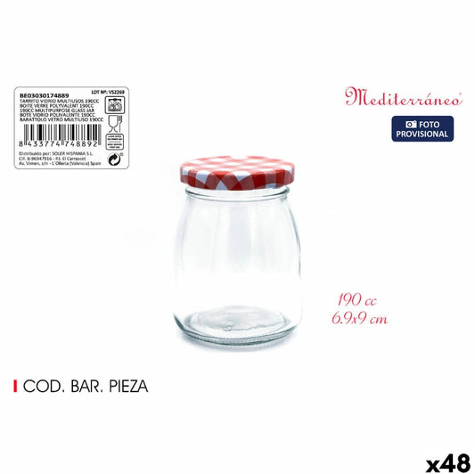 Aaponminimarket Glass Jar Mediterraneo Multi-use 190 ml Glass (48 Units)