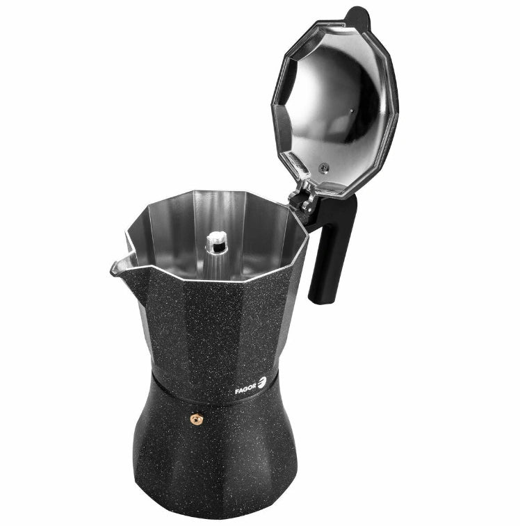 Aaponminimarket Italian Coffee Pot Fagor TIRAMISU 6 Black Aluminium