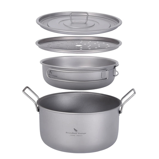 NNEOBA Titanium Camping Cookware Set Grey