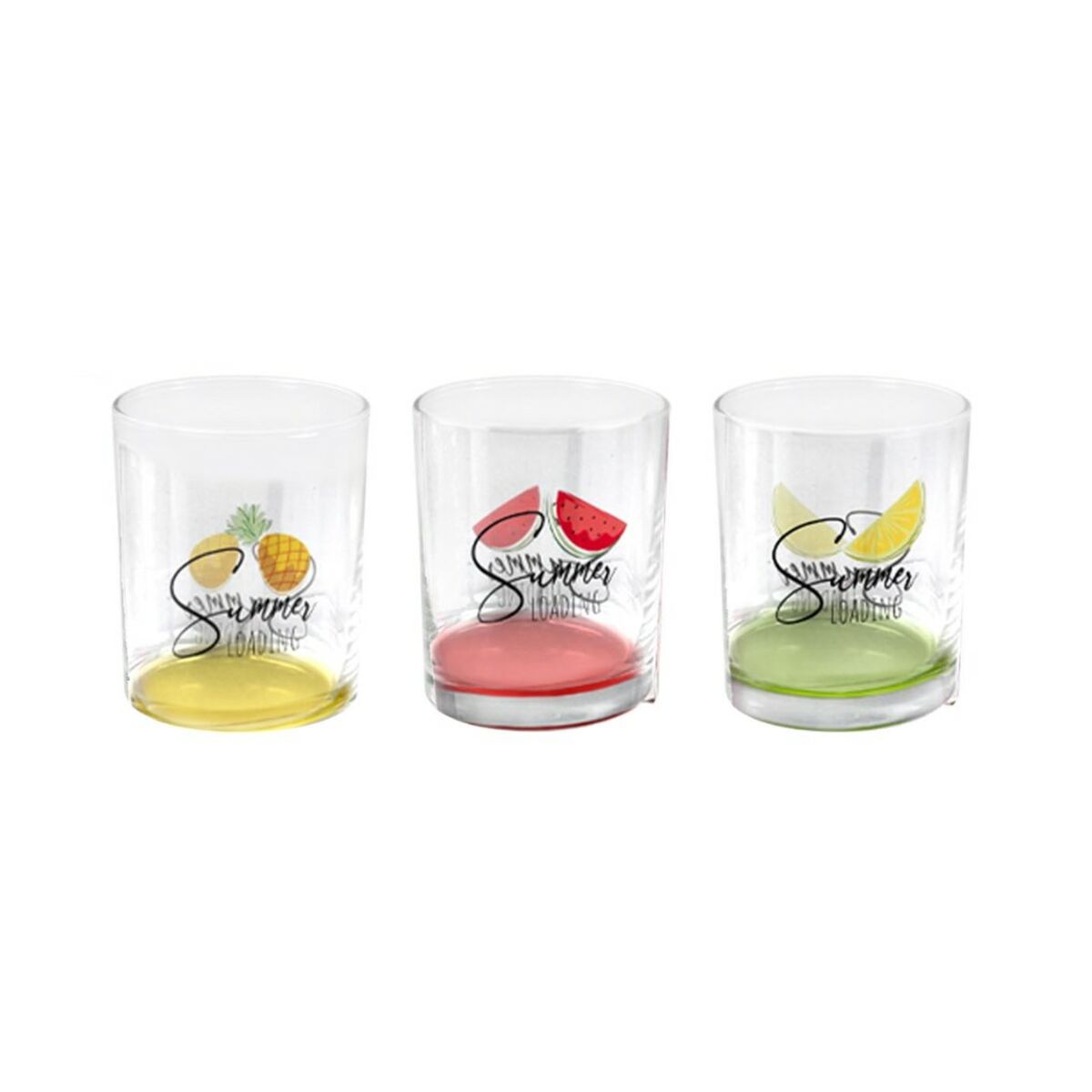 Set of glasses Home Style Summer Fruits 280 ml 3 Pieces (6 Units)-1