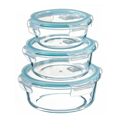 Set of Stackable Hermetically-sealed Kitchen Containers Kozina Circular 3 Pieces-1