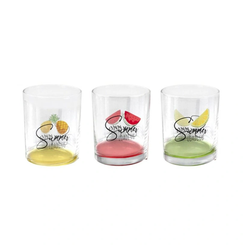 Aaponminimarket Set of glasses Home Style Summer Fruits 280 ml 3 Pieces (6 Units)