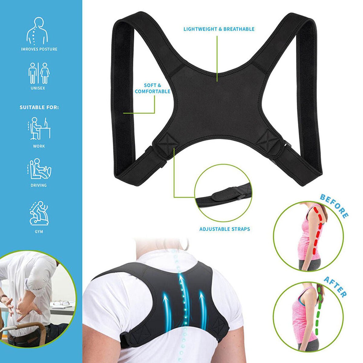 Adaptable Posture Corrector Vivamore Back - Aapon Mini Market Ltd