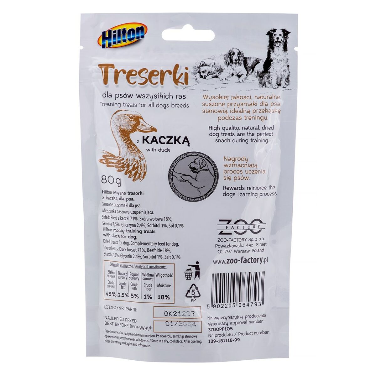 Dog Snack Hilton Duck 80 g - Aapon Mini Market Ltd